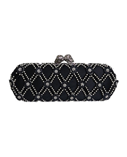 Pearl Twin Skull Clutch, front view